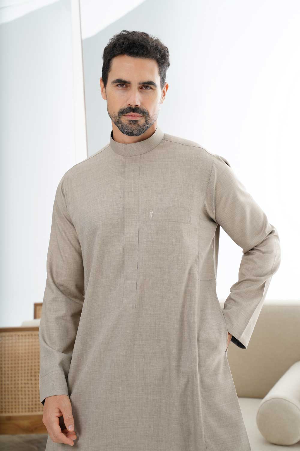 Beige Saudi Thobe - Image 3