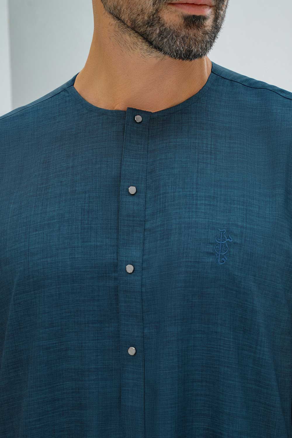 Blue Metal Button Thobe - Image 5