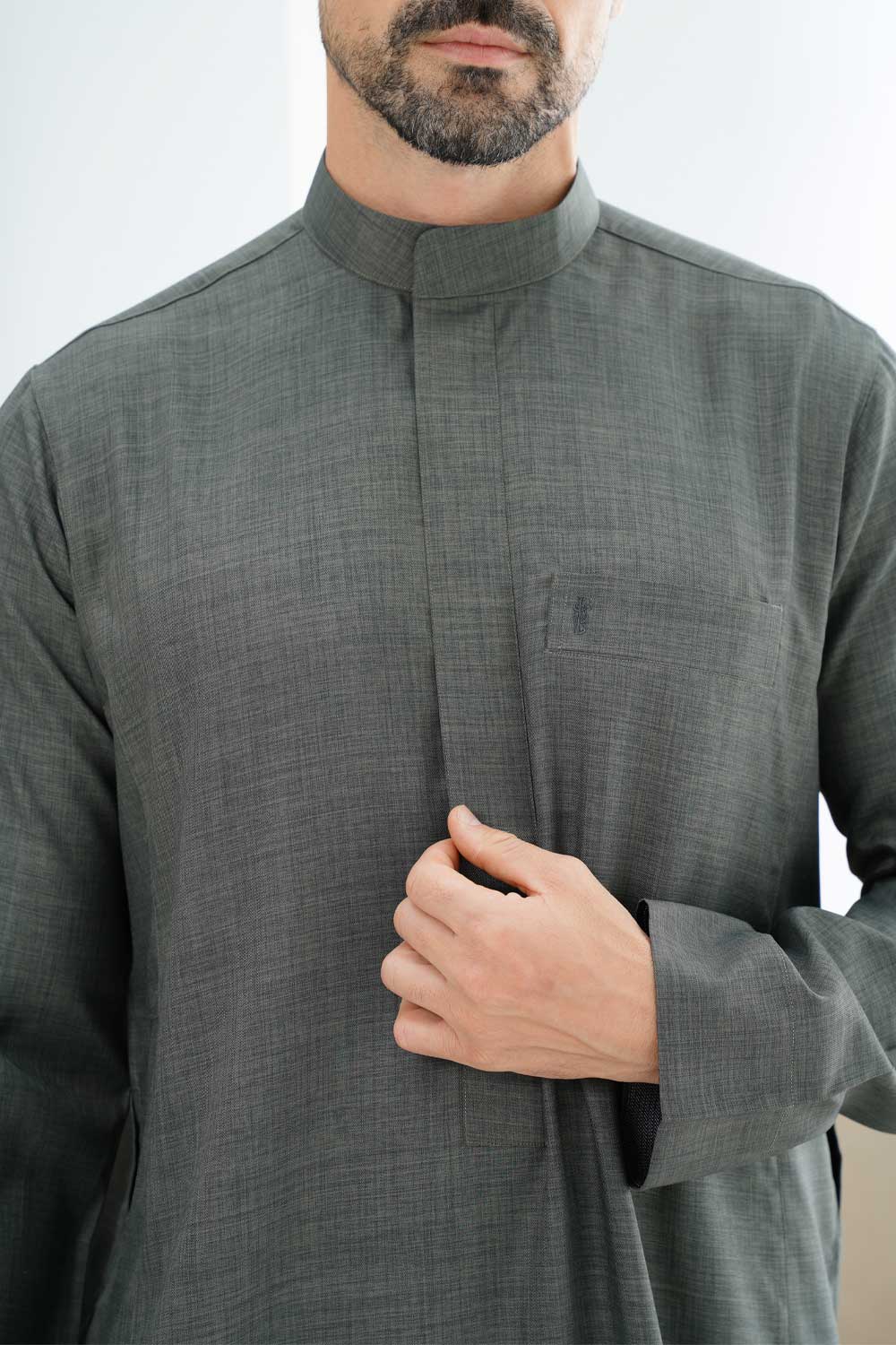 Dk Green Saudi Thobe - Image 3