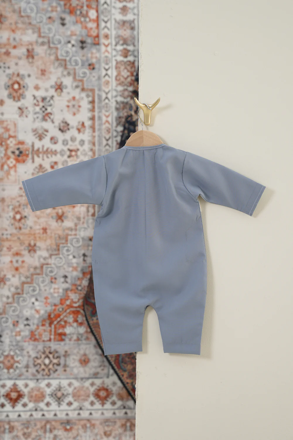 Emirati Denim Blue Baby Thobe - Image 3