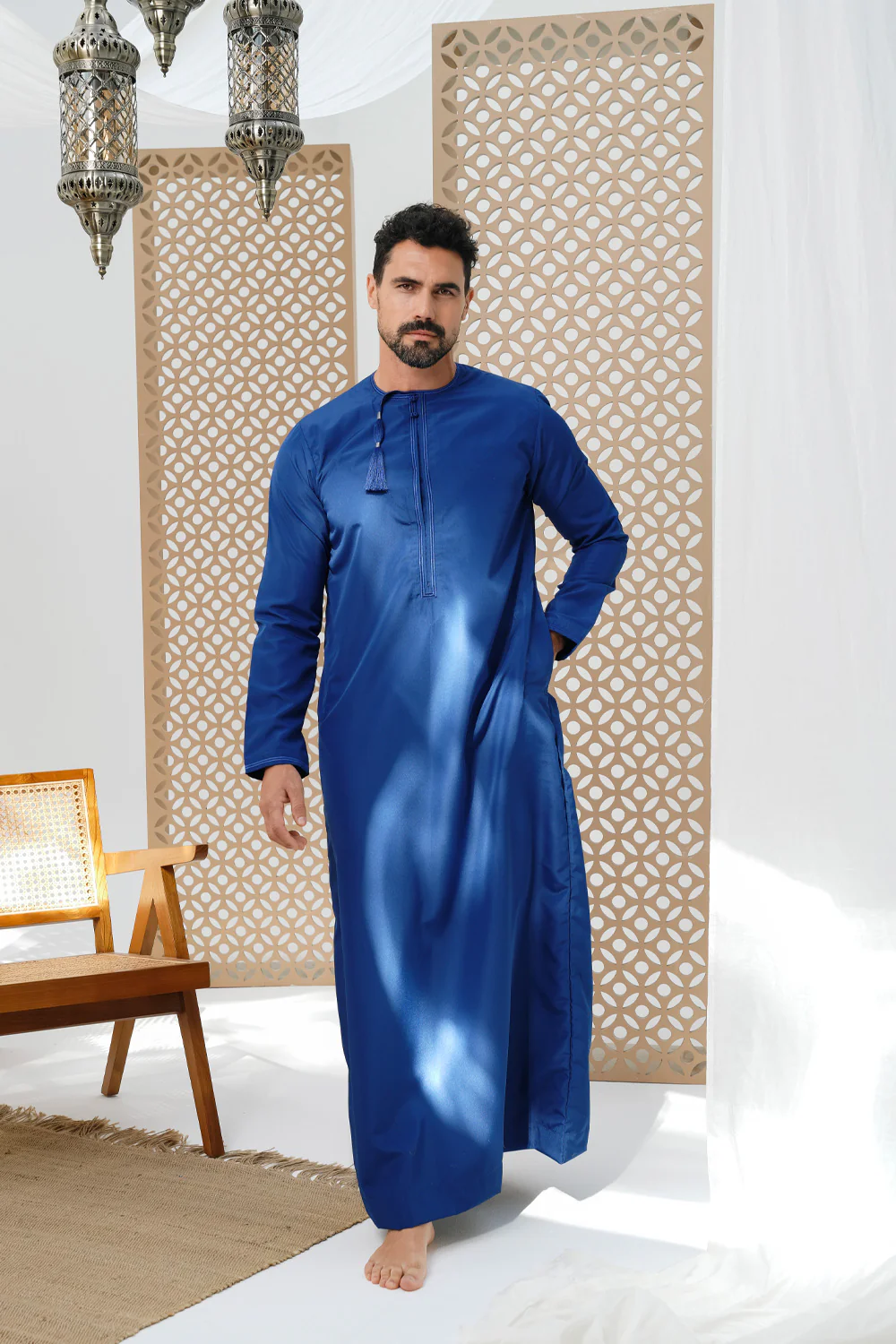 Omani Ocean Blue Thobe - Image 5