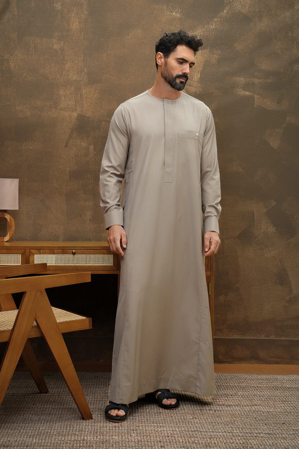 Taupe Premium Thobe - Image 5